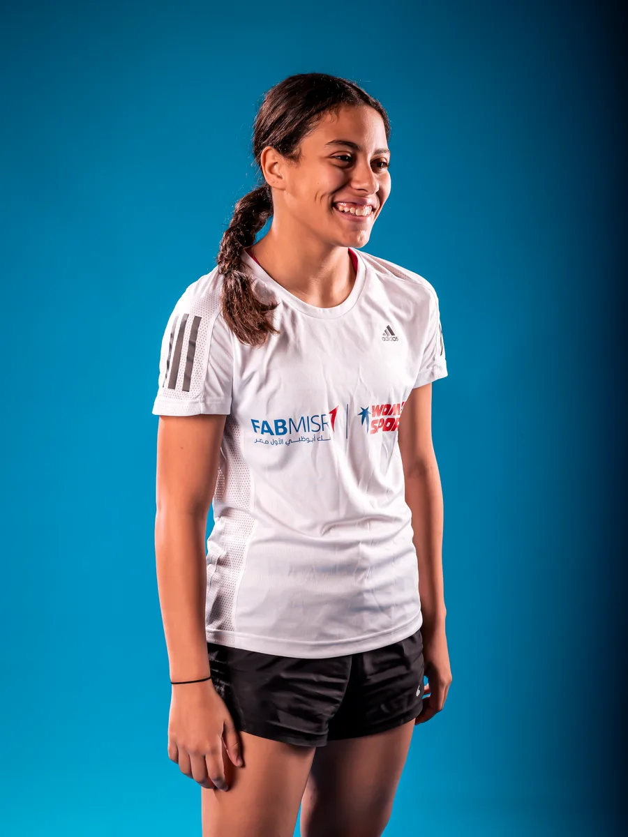 Programme athlete Khadija in the FABMISR team shirt